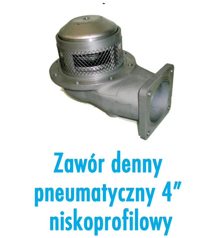 Zawór denny pneumatyczny 4" niskoprofilowy